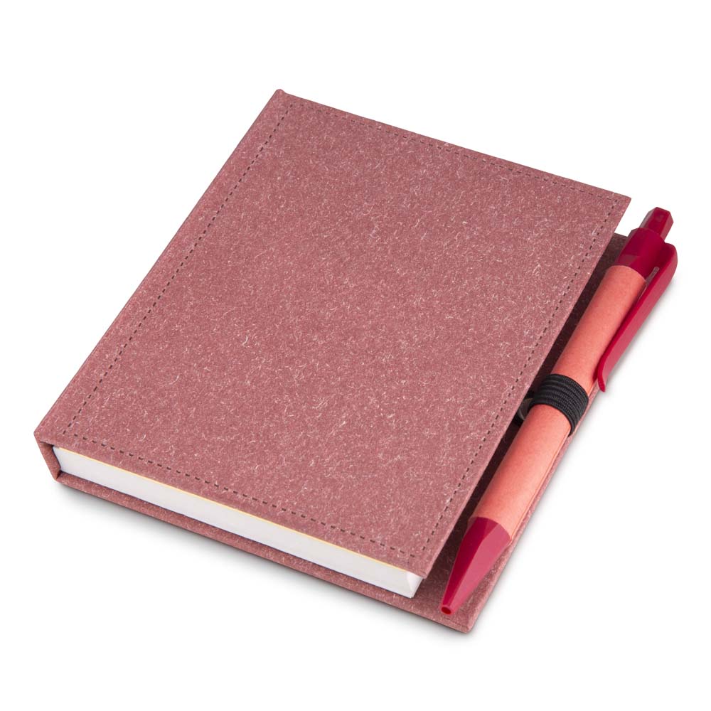 Bloco de Anotações em Papelão Reciclado com Sticky Notes e Caneta Personalizado