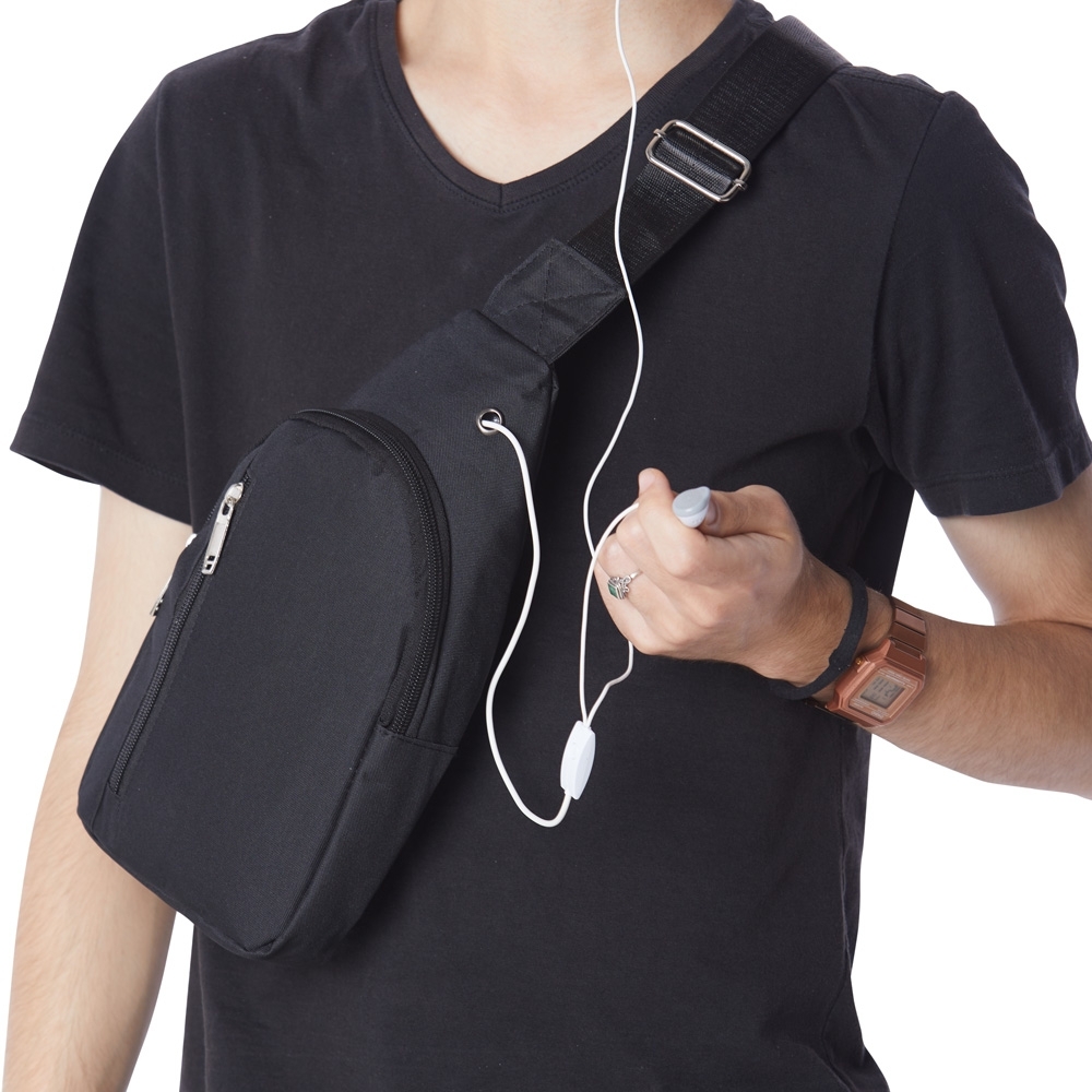 Bolsa de Ombro em Nylon com Compartimentos Personalizada