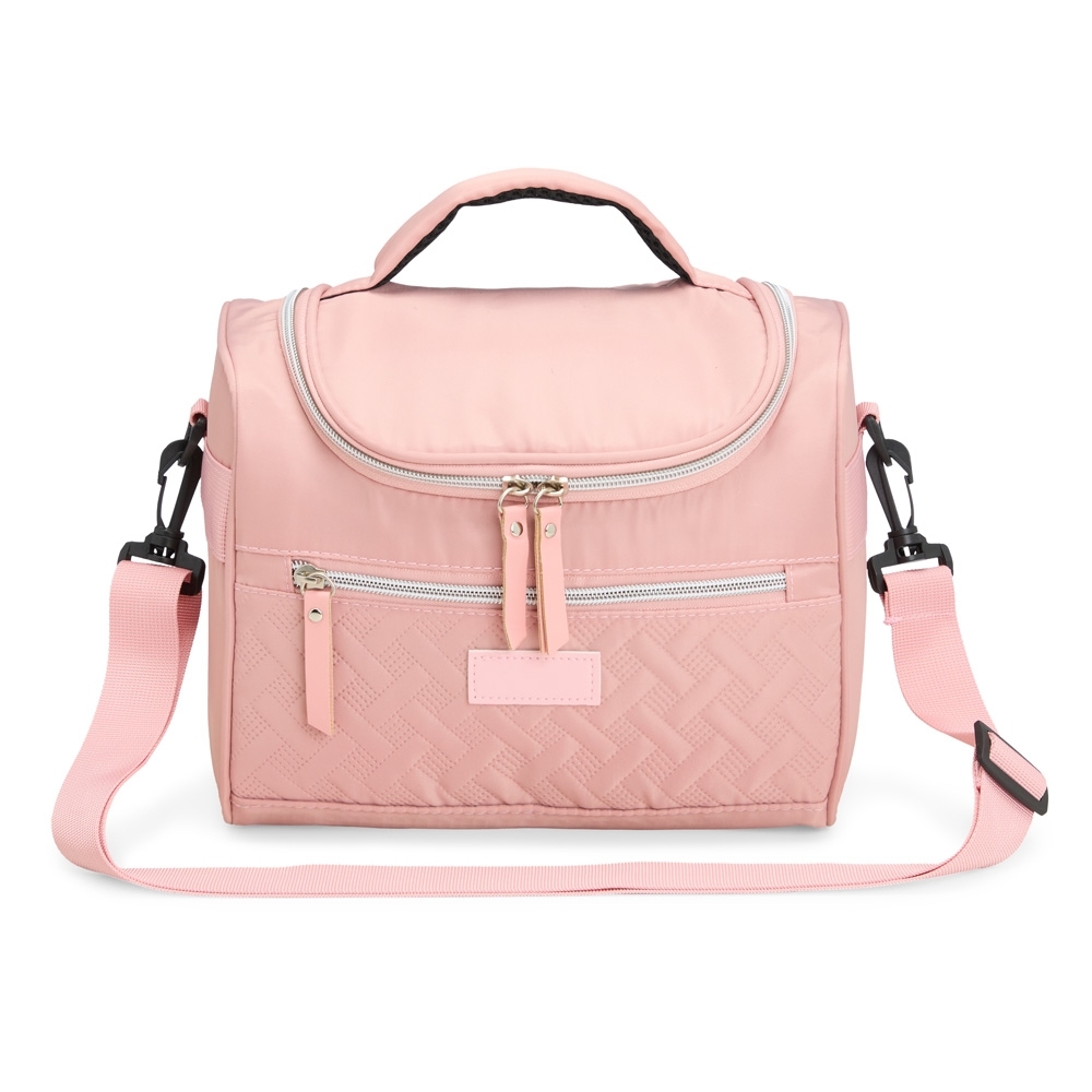 Bolsa Térmica Casual 9 Litros em Poliéster com Detalhes em Couro Sintético Personalizada