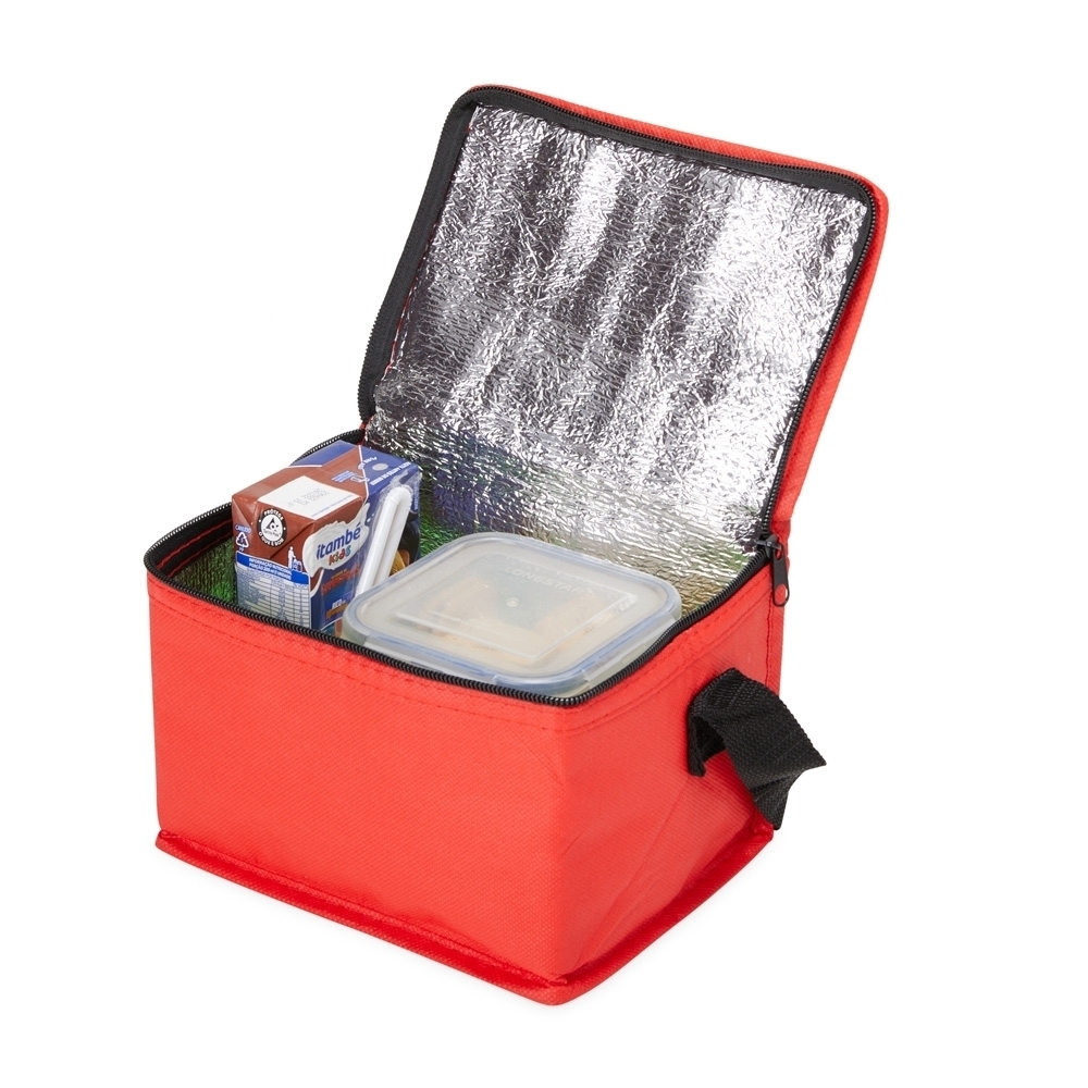 Bolsa térmica Personalizada 5 litros em TNT impermeável com revestimento em alumínio e alça em nylon