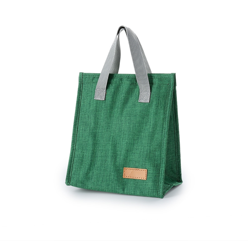 Bolsa térmica Personalizada 6 litros em Oxford com fechamento em velcro, alças de mão e plaquinha fixa