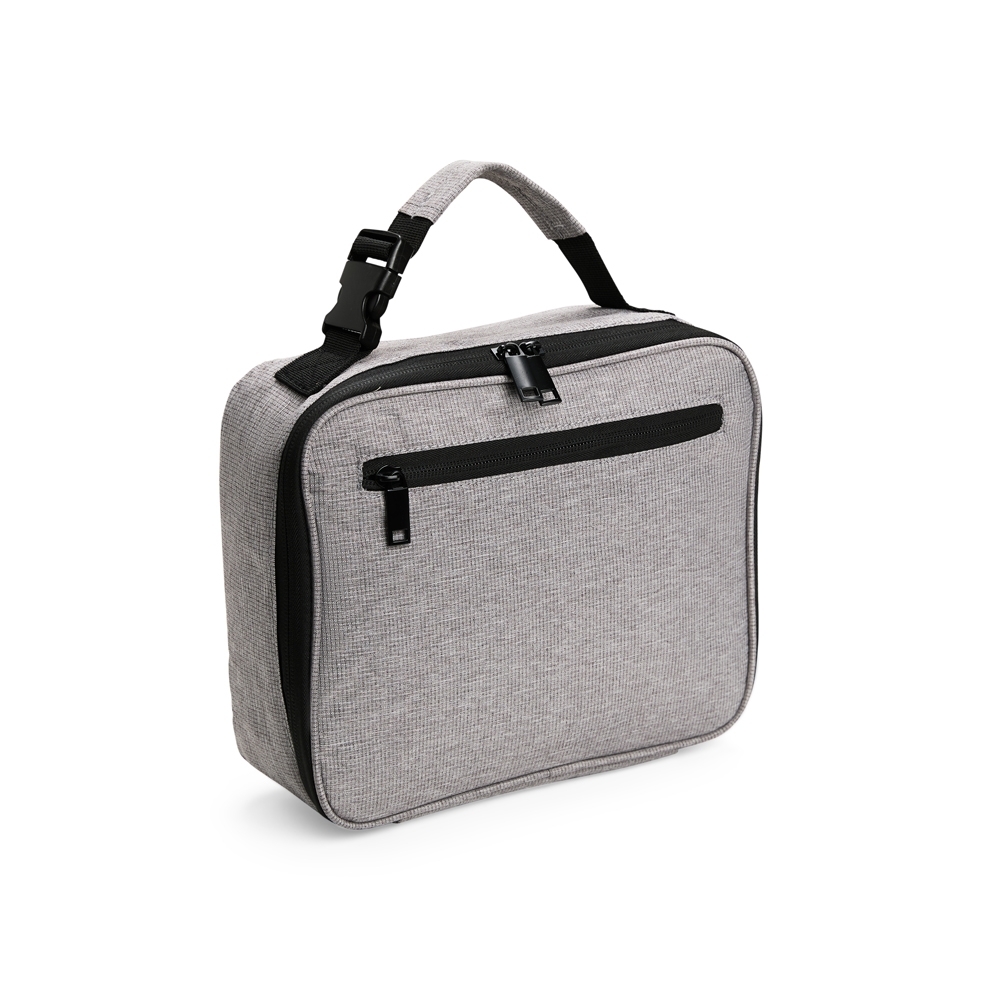 Bolsa térmica Personalizada 6 litros em poliéster impermeável com revestimento em PEVA e bolsos organizadores