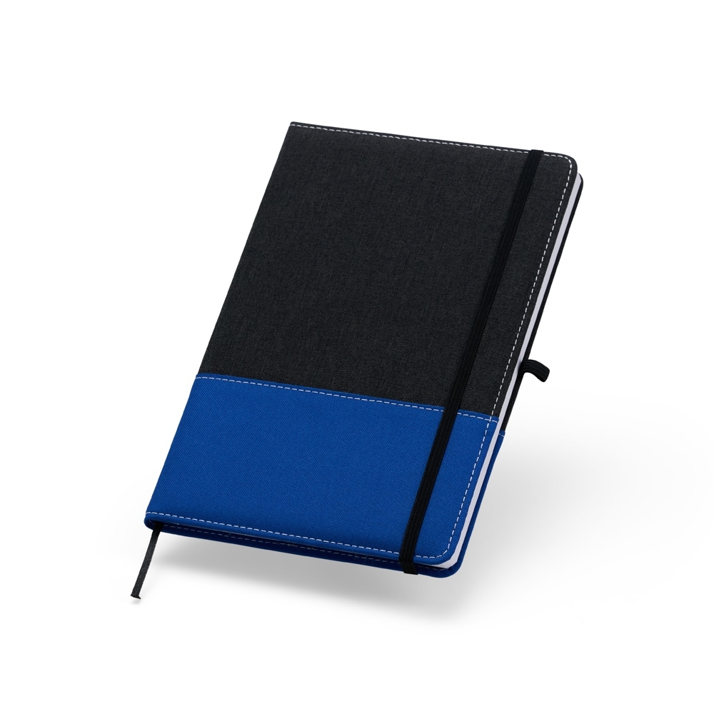 Caderneta em Poliéster e rPET Personalizada com Elástico 21 x 14,2 cm – 96 Folhas
