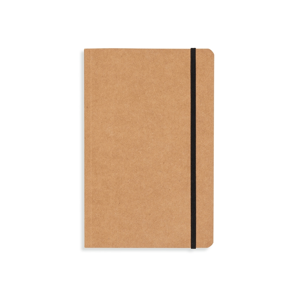 Caderneta Kraft Personalizada com Elástico 21 x 13,7 cm – 80 Folhas