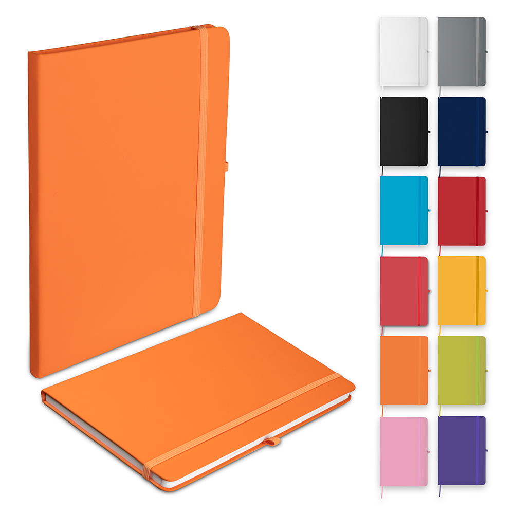 Caderno A5 Personalizado com Elástico e Suporte para Caneta