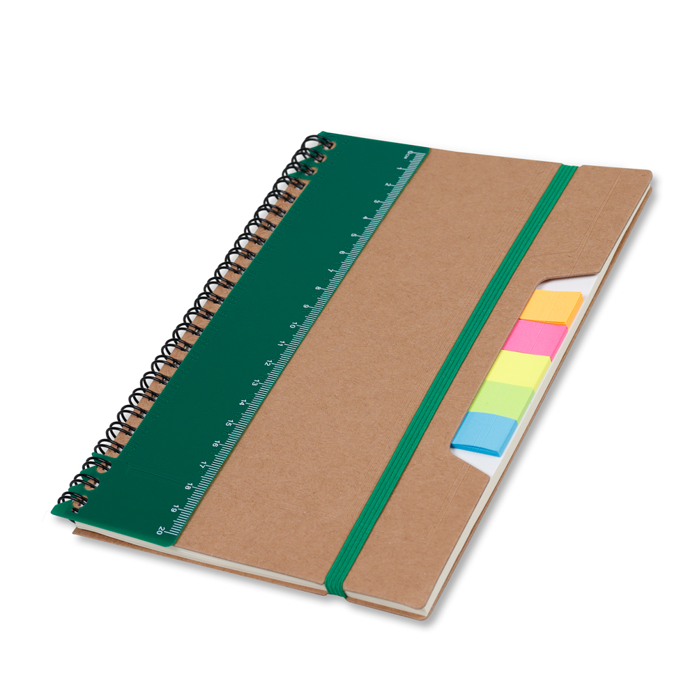 Caderno Kraft Personalizado com Sticky Notes, Régua e Bloco