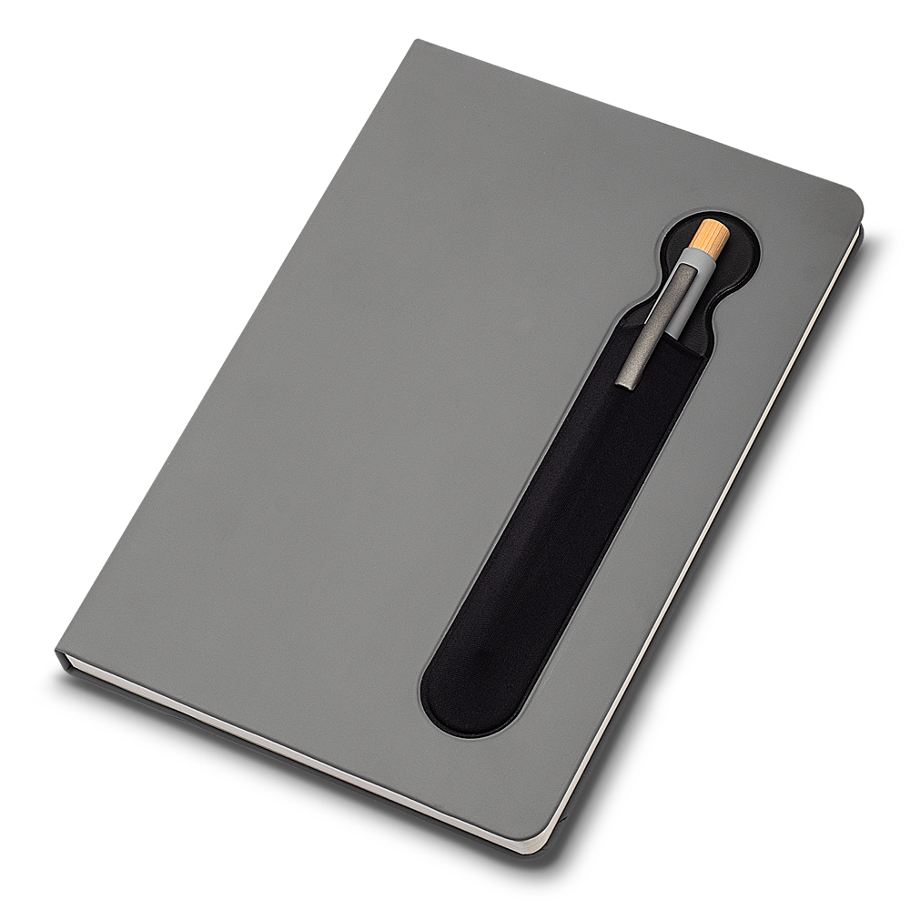 Caderno Personalizado em PU com Suporte para Caneta