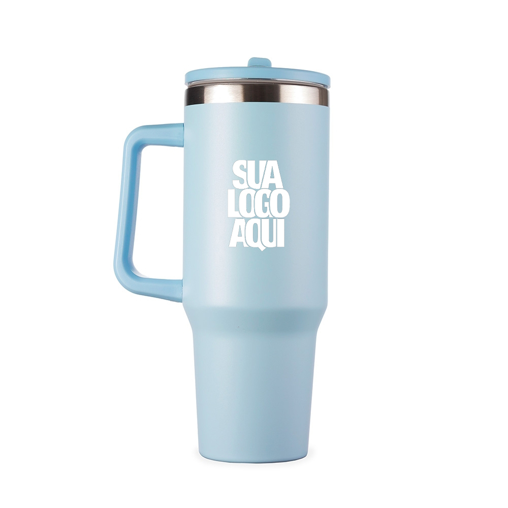 Caneca Térmica em Inox 1,2L com Canudo Personalizada