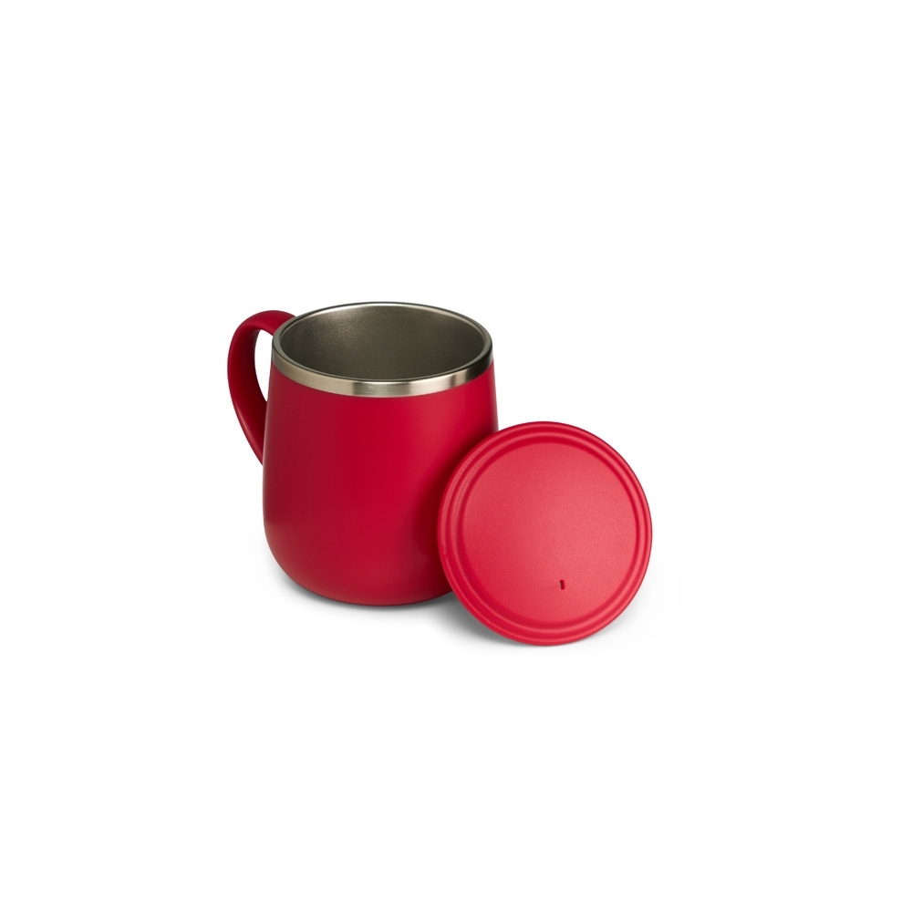 Caneca Plástica 370ml com Parede Dupla em Inox Personalizada
