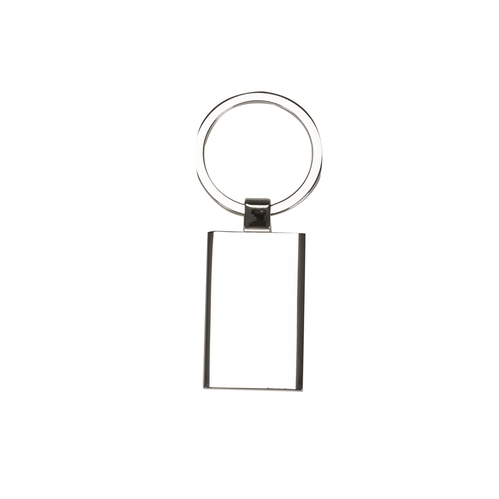 Chaveiro de Metal Retangular com Chapa Central e Verso Liso