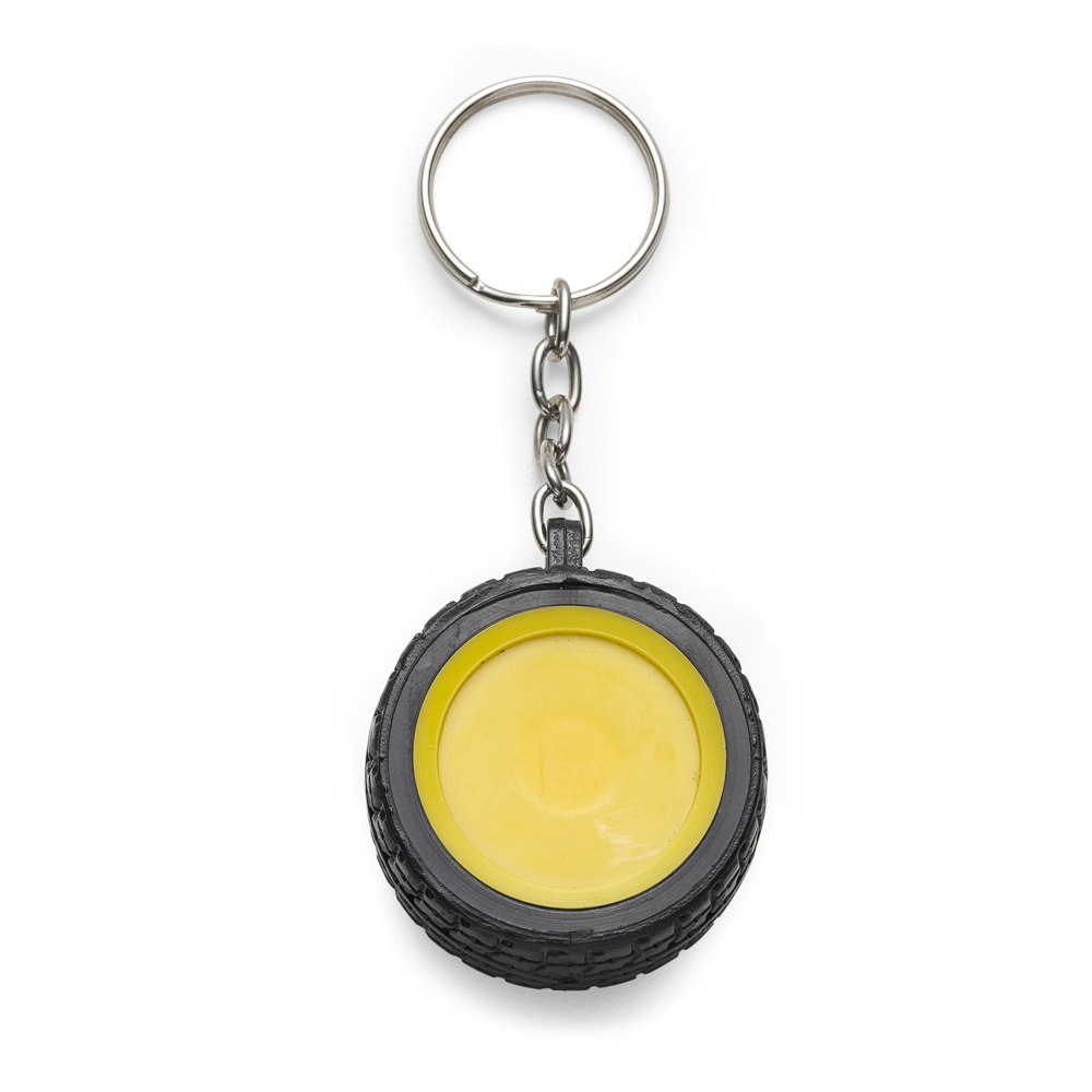 Chaveiro Pneu Emborrachado 9,7 x 4 cm com Aro Colorido Personalizado