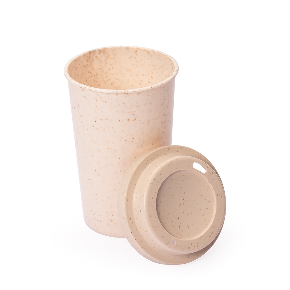 Copo em Fibra de Arroz 400 ml com Tampa Personalizado