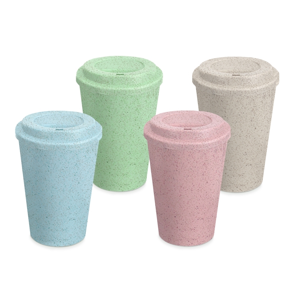 Copo em Fibra de Arroz e Polipropileno 450 ml com Tampa Personalizado