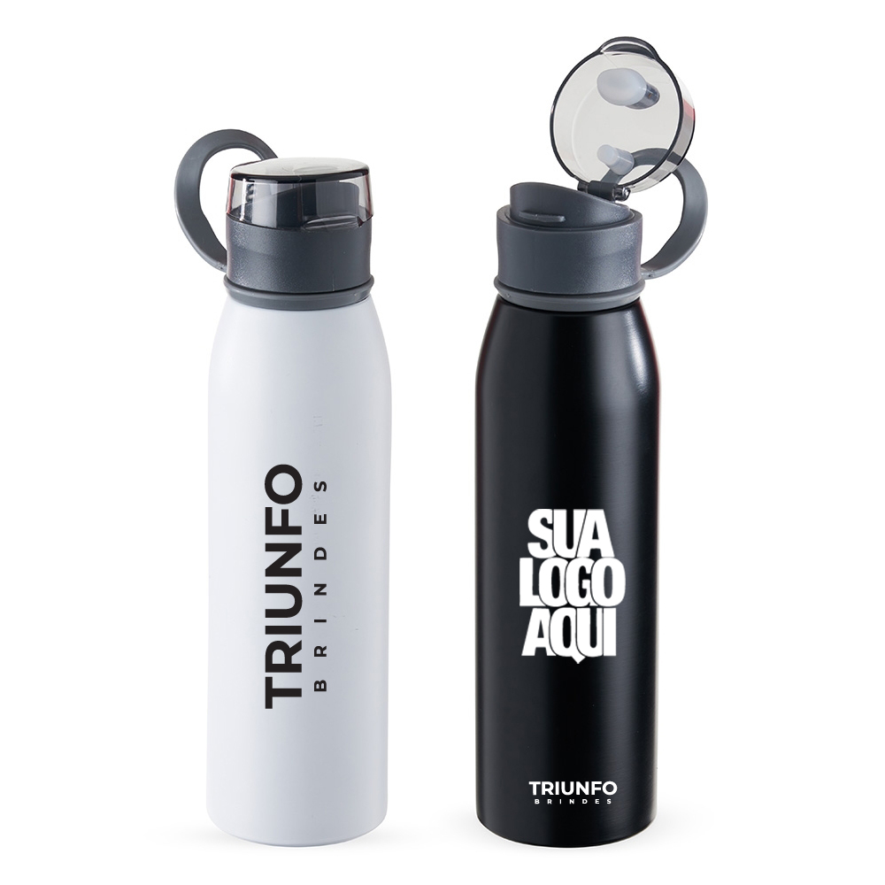 Garrafa Inox 650ml Personalizada com Alça Emborrachada | Triunfo Brindes