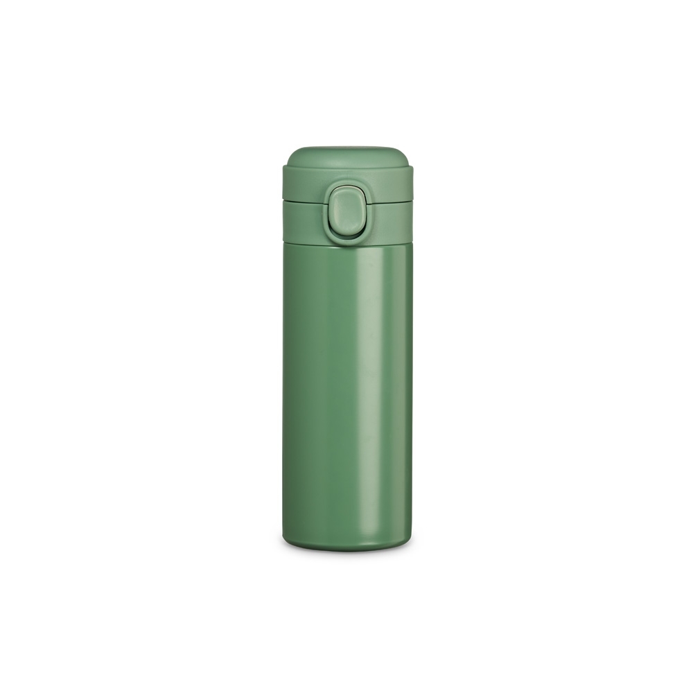 Garrafa Térmica Personalizada  Inox 400ml  com Botão de Abertura