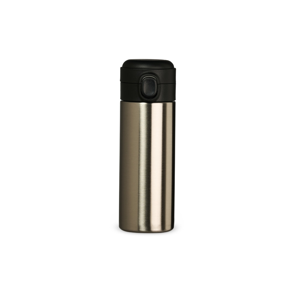 Garrafa Térmica Personalizada  Inox 400ml  com Botão de Abertura
