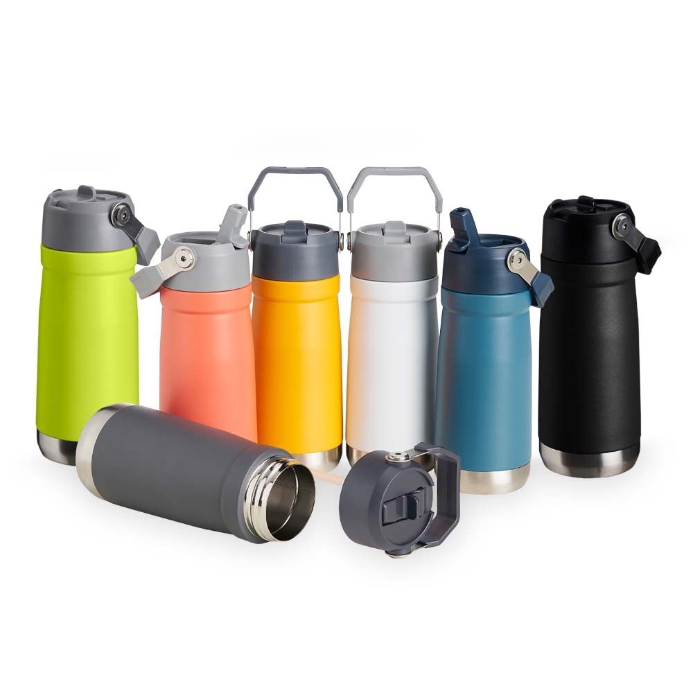 Garrafa Térmica Inox 550ml Personalizada com Canudo e Bico Flip