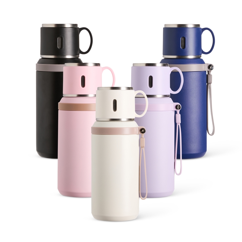 Garrafa Térmica Inox Personalizada 600ml com Infusor e Tampa Caneca