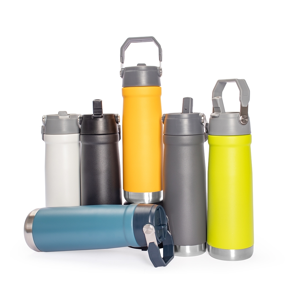 Garrafa Térmica Inox SUS 304 -  630ml Personalizada com Canudo | Triunfo Brindes