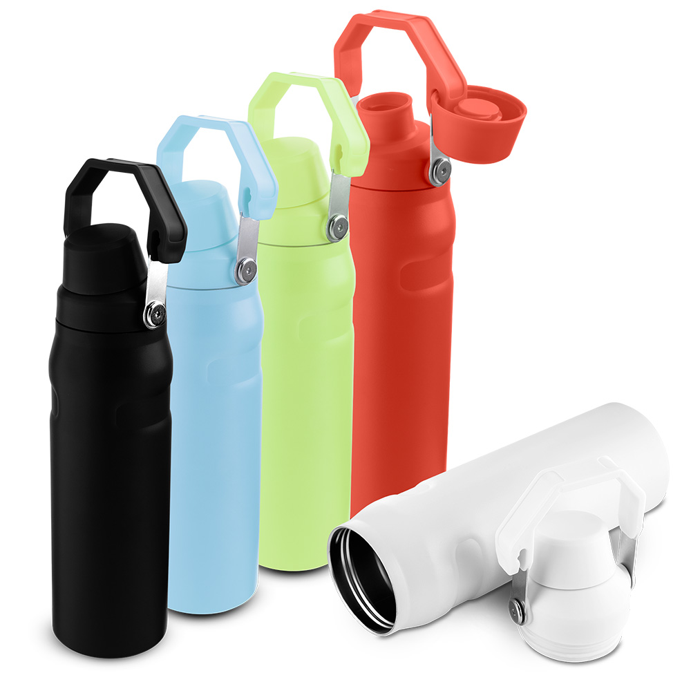 Garrafa térmica de 750 ml com parede dupla em inox (interno 304 / externo 201)