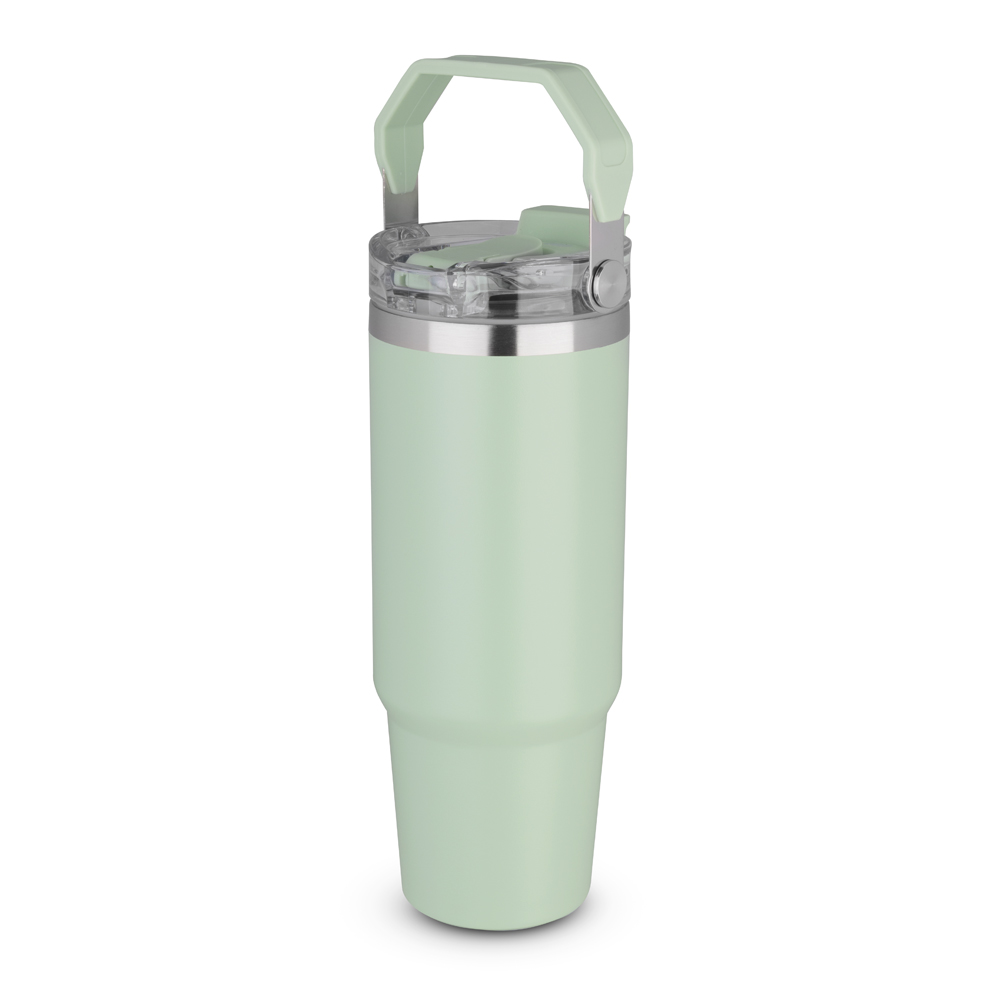 Garrafa térmica em aço inox com parede dupla isolada a vácuo,