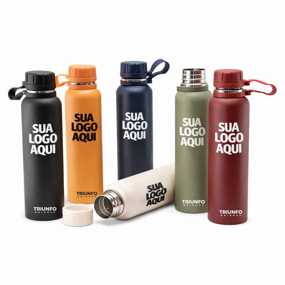 Garrafa Térmica Personalizada Inox 304 - 1 Litro  com Infusor