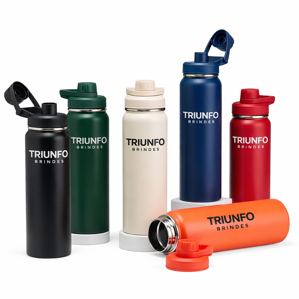 Garrafa Térmica Personalizada Inox 850ml  com Tampa com Trava