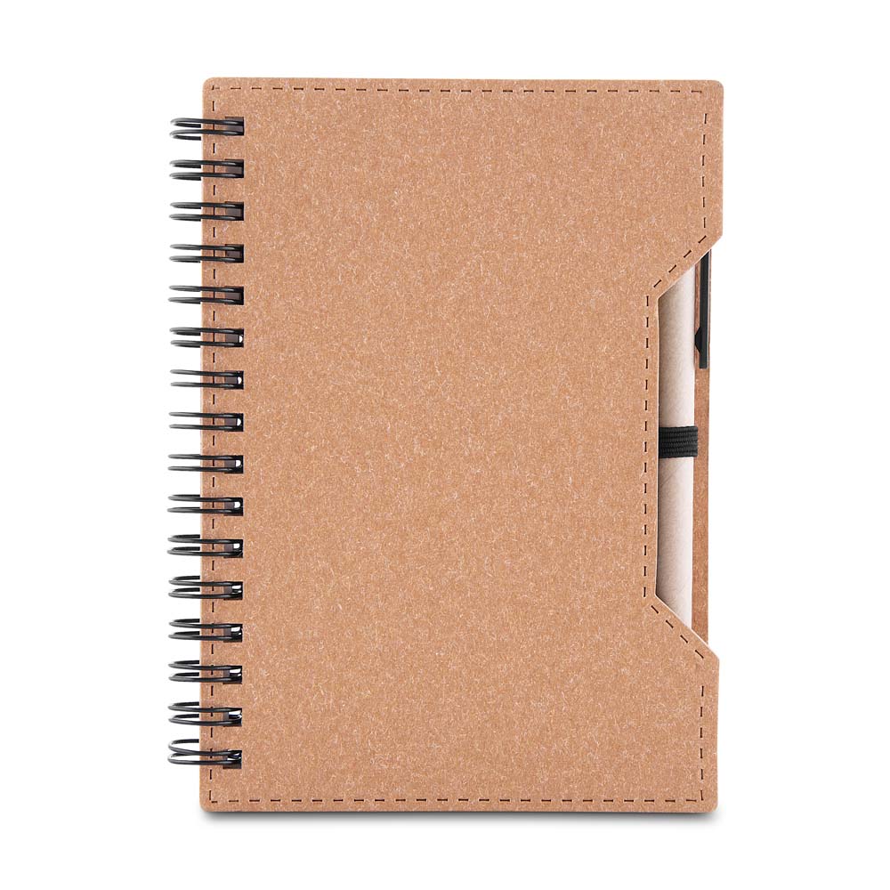 Kit Caderno com Sticky Notes e Caneta Ecológica Personalizado