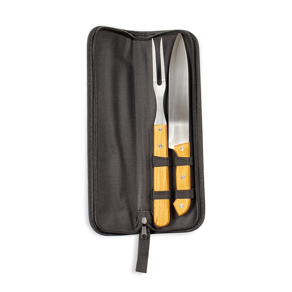 Kit Churrasco Personalizado 2 Peças com Estojo e Alça para Transporte