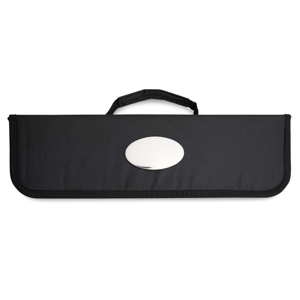 Kit Churrasco Personalizado 4 Peças em Inox com Cabos de Madeira e Plaquinha