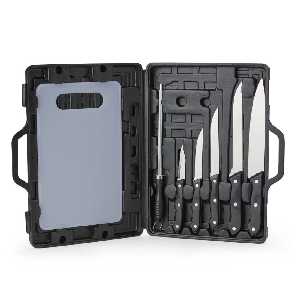 Kit Churrasco Personalizado 7 Itens em Inox com Maleta Plástica