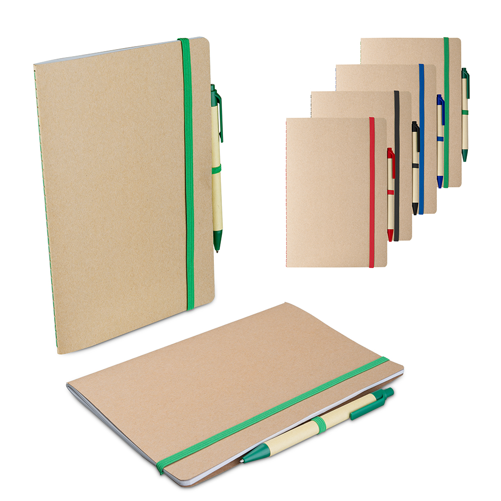 Kit Escritório Ecológico Personalizado com Caderno Kraft e Caneta