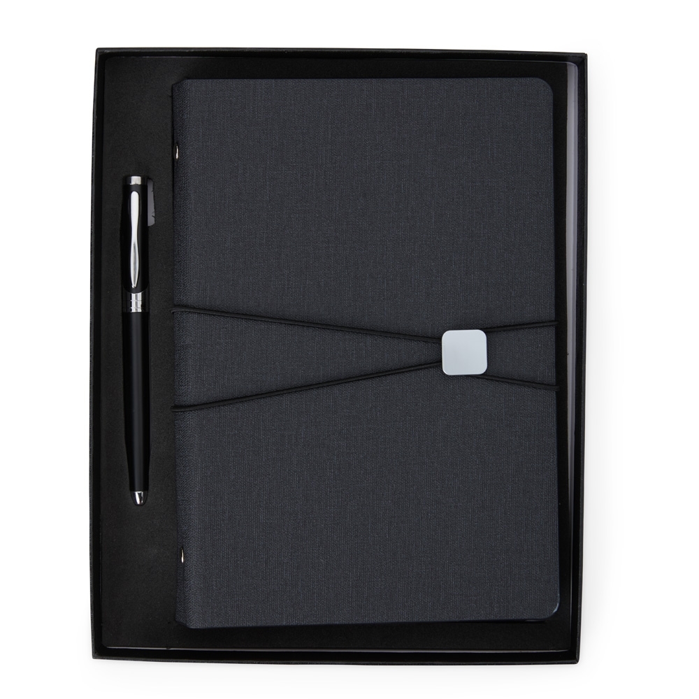 Kit Executivo Personalizado com Caderno Fichário e Caneta 26,4 x 21,3 cm – 96 Folhas