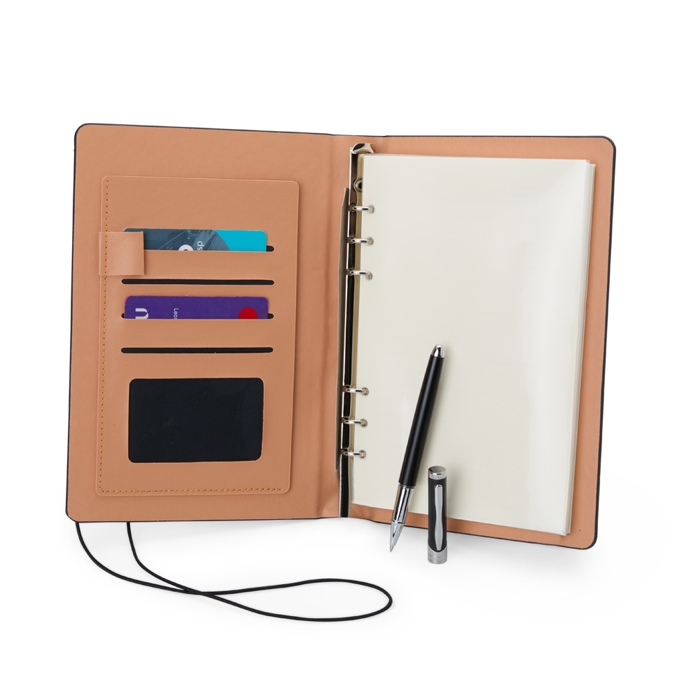 Kit Executivo Personalizado com Caderno Fichário e Caneta 26,4 x 21,3 cm – 96 Folhas