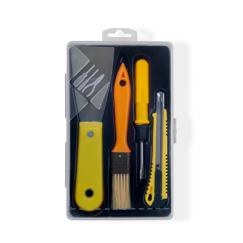 Kit Ferramentas Personalizado 4 Peças em Estojo Plástico com Trava de Segurança