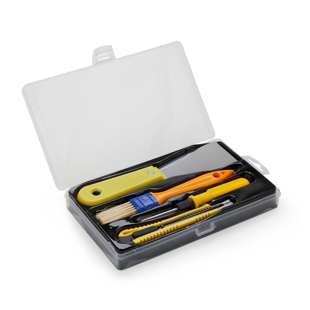 Kit Ferramentas Personalizado 4 Peças em Estojo Plástico com Trava de Segurança