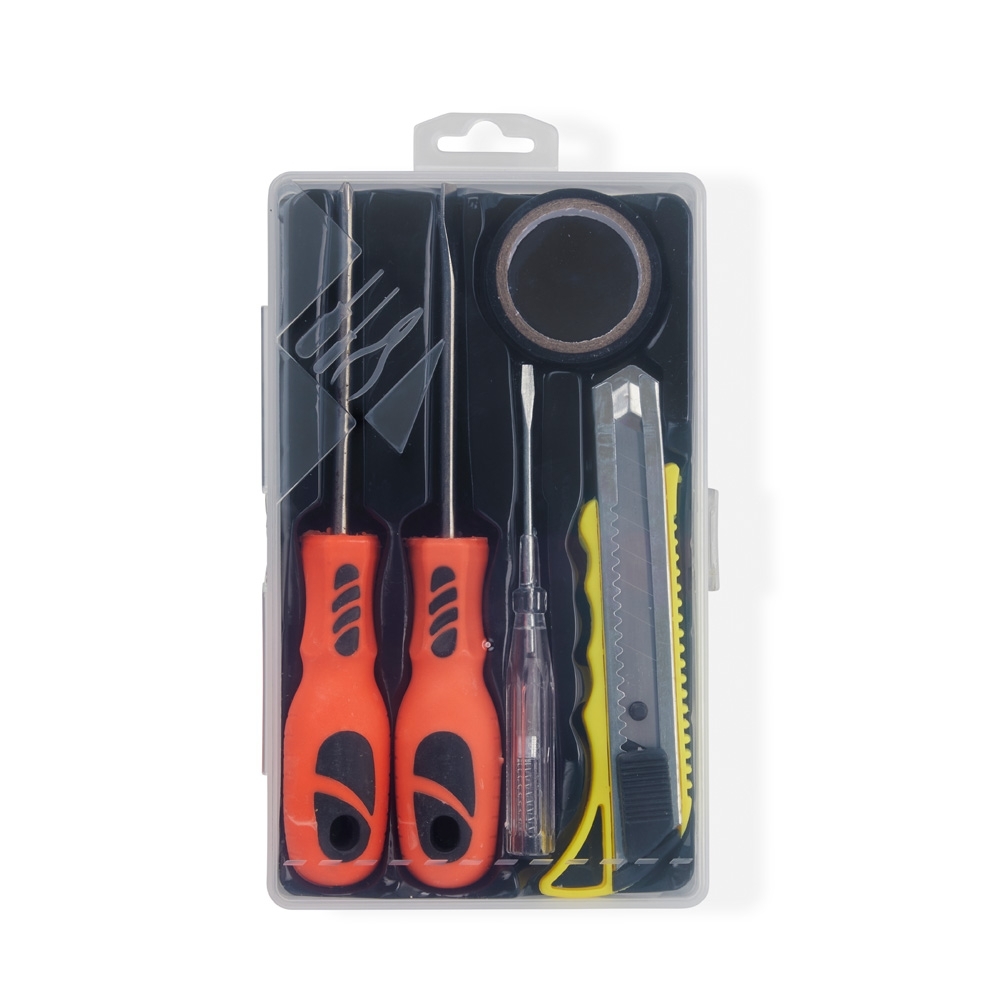 Kit Ferramentas Personalizado 5 Peças em Estojo Plástico com Trava de Segurança