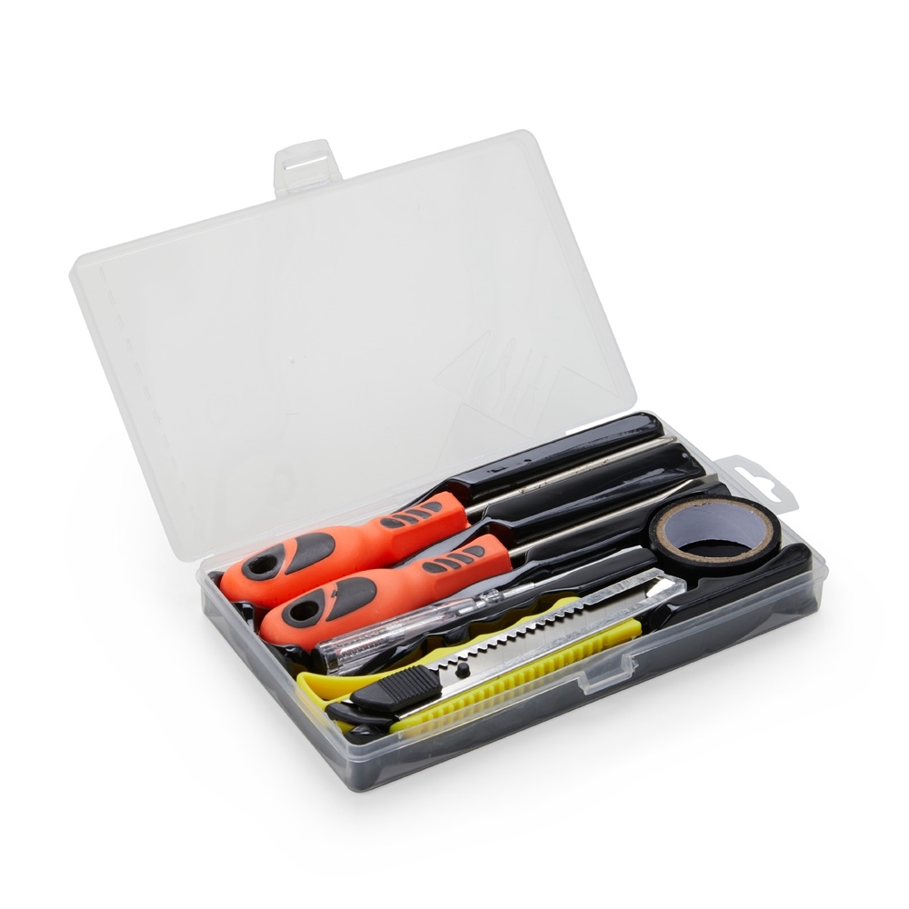 Kit Ferramentas Personalizado 5 Peças em Estojo Plástico com Trava de Segurança