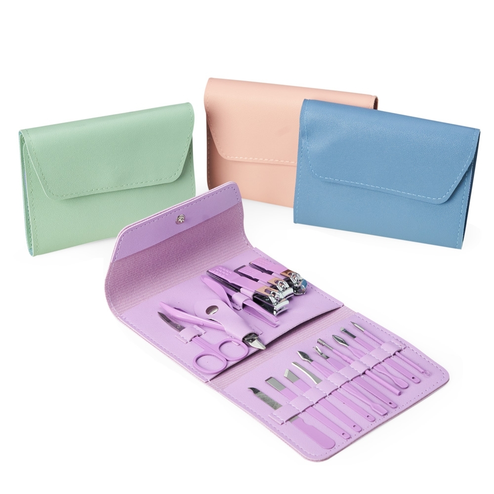 Kit Manicure 16 Peças em Estojo Couro Sintético | Brindes Personalizados
