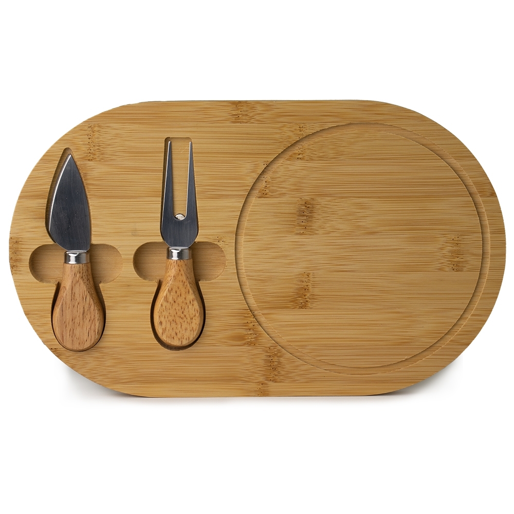 Kit Queijo 3 Peças com Tábua de Bambu Magnética Personalizado
