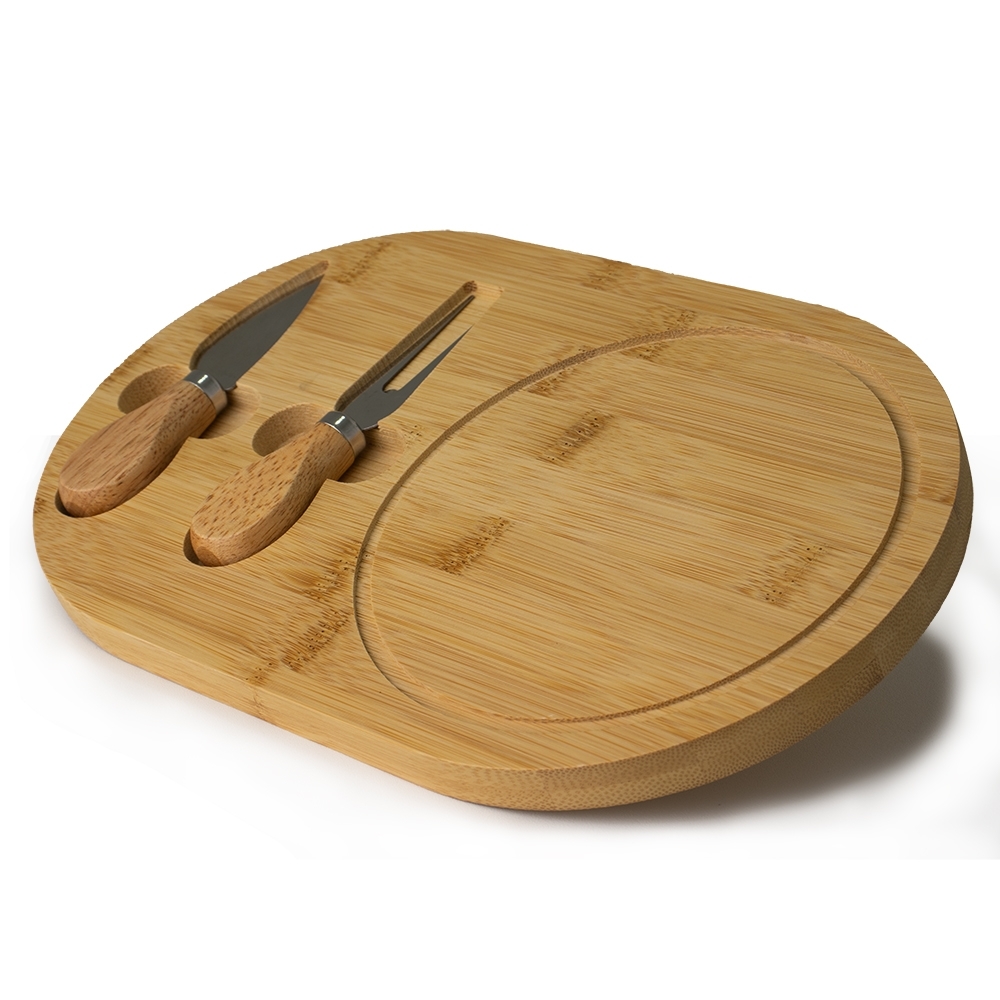 Kit Queijo 3 Peças com Tábua de Bambu Magnética Personalizado