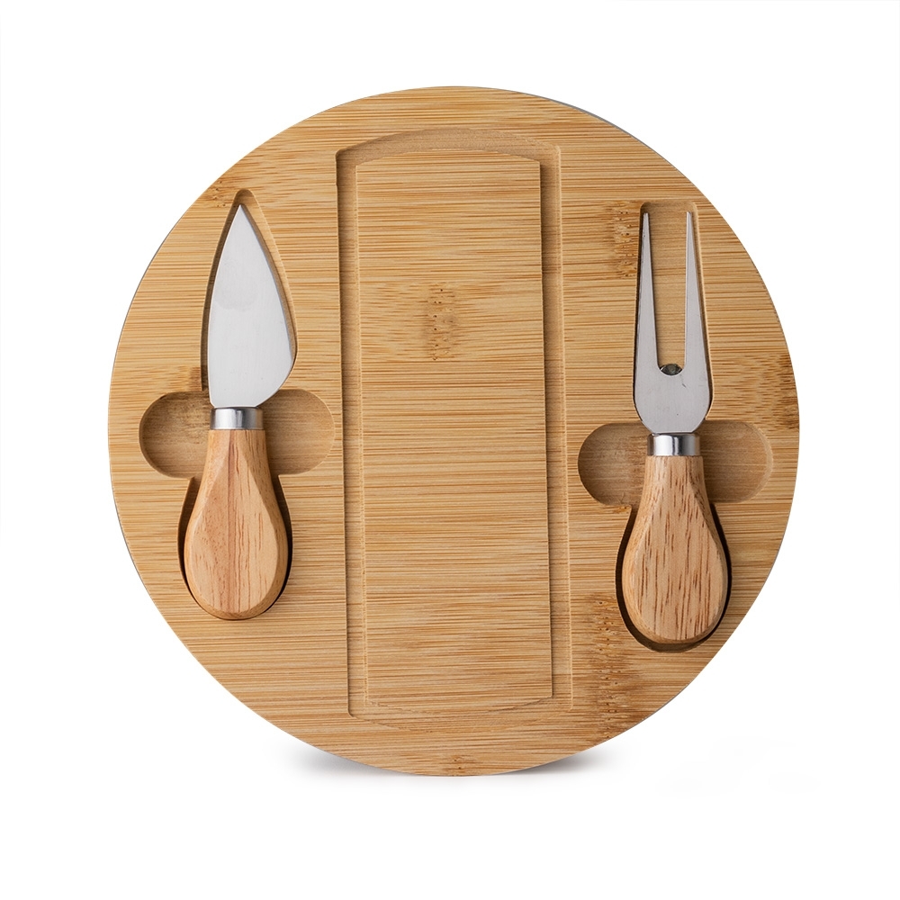 Kit Queijo com Tábua de Bambu Magnética Personalizado