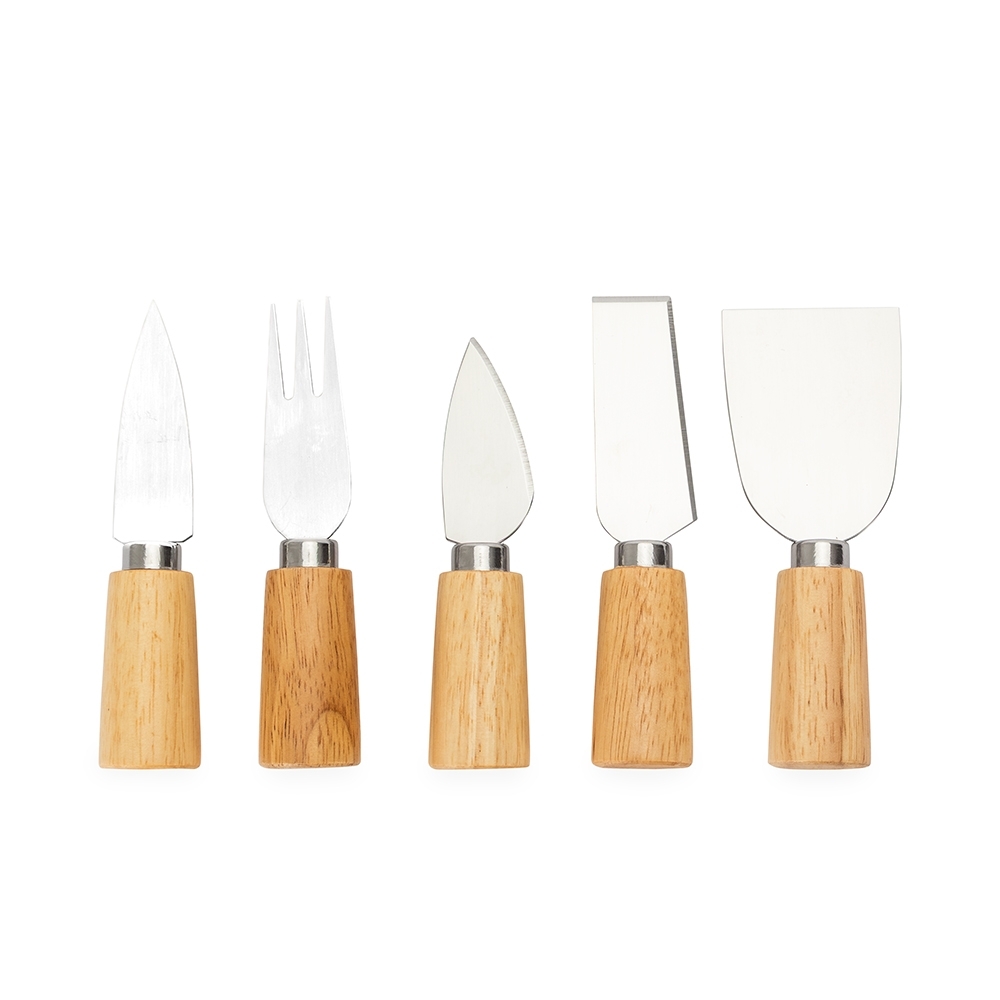 Kit Queijo em Bambu 6 Peças com Base Magnética Personalizado