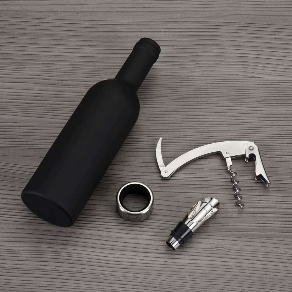 Kit Vinho 3 Peças Personalizado Formato Garrafa com Estojo Imantado