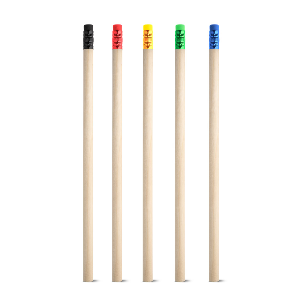 Lápis de Madeira Natural HB 19 cm com Borracha Personalizado