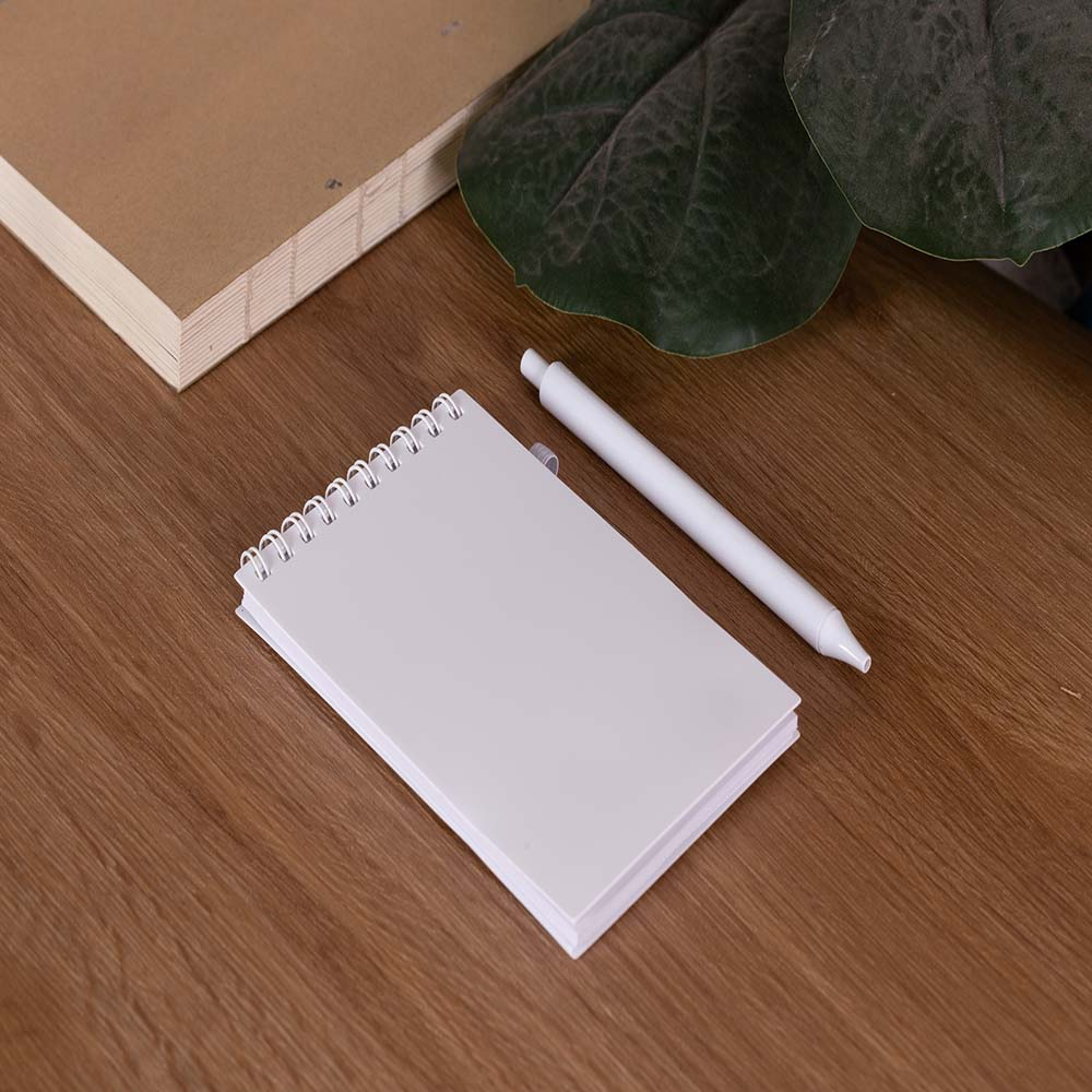 Mini Caderno 14 x 9 cm com Caneta e Wire-O Personalizado