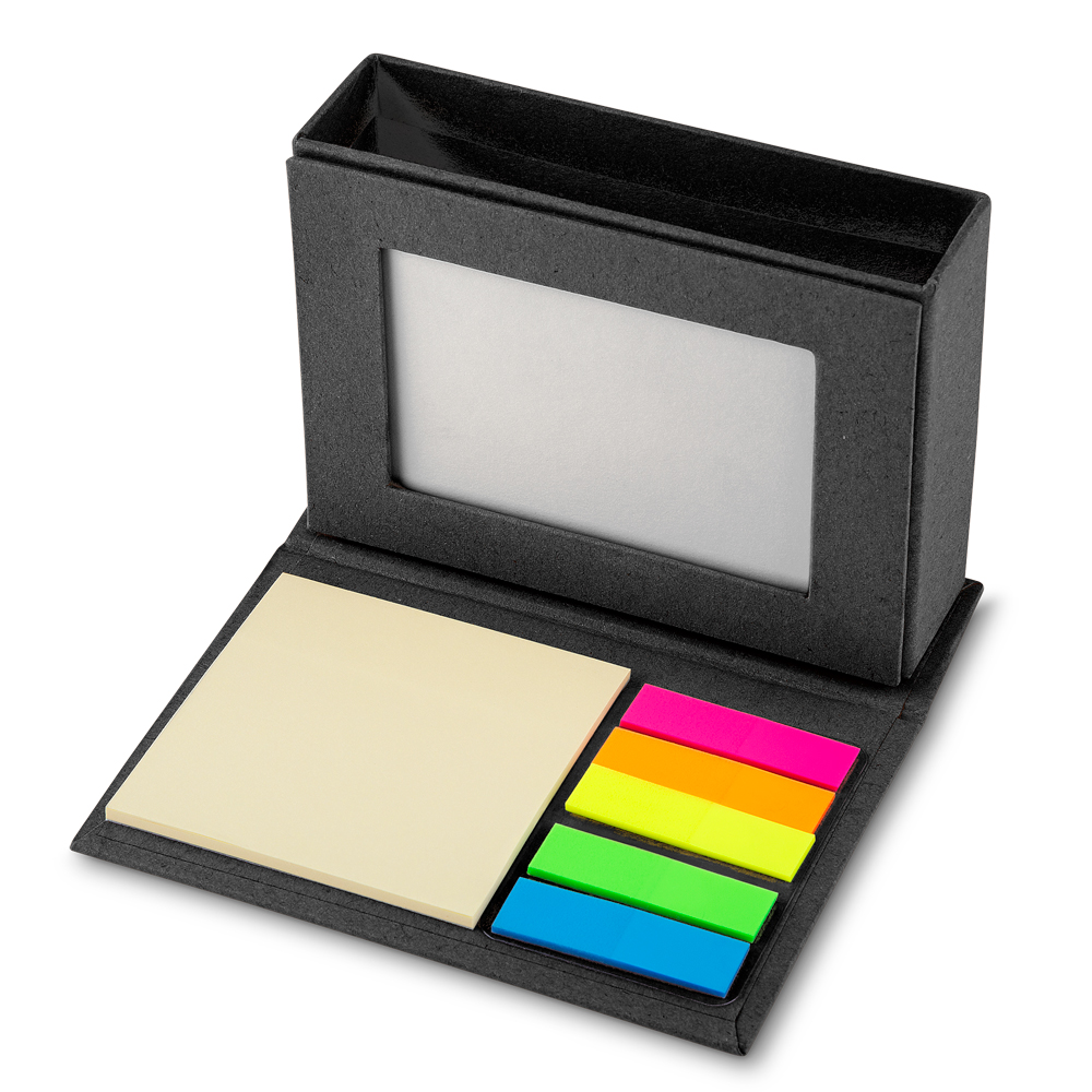 Mini Caderno em Papelão Reciclado com Sticky Notes e Porta Retrato Personalizado