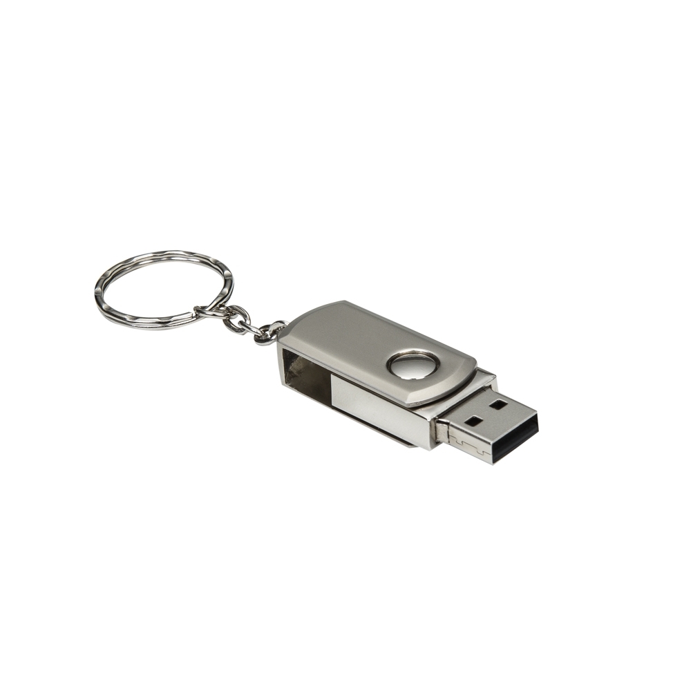 Mini Pen Drive Giratório 4GB em Metal Personalizado com Chaveiro