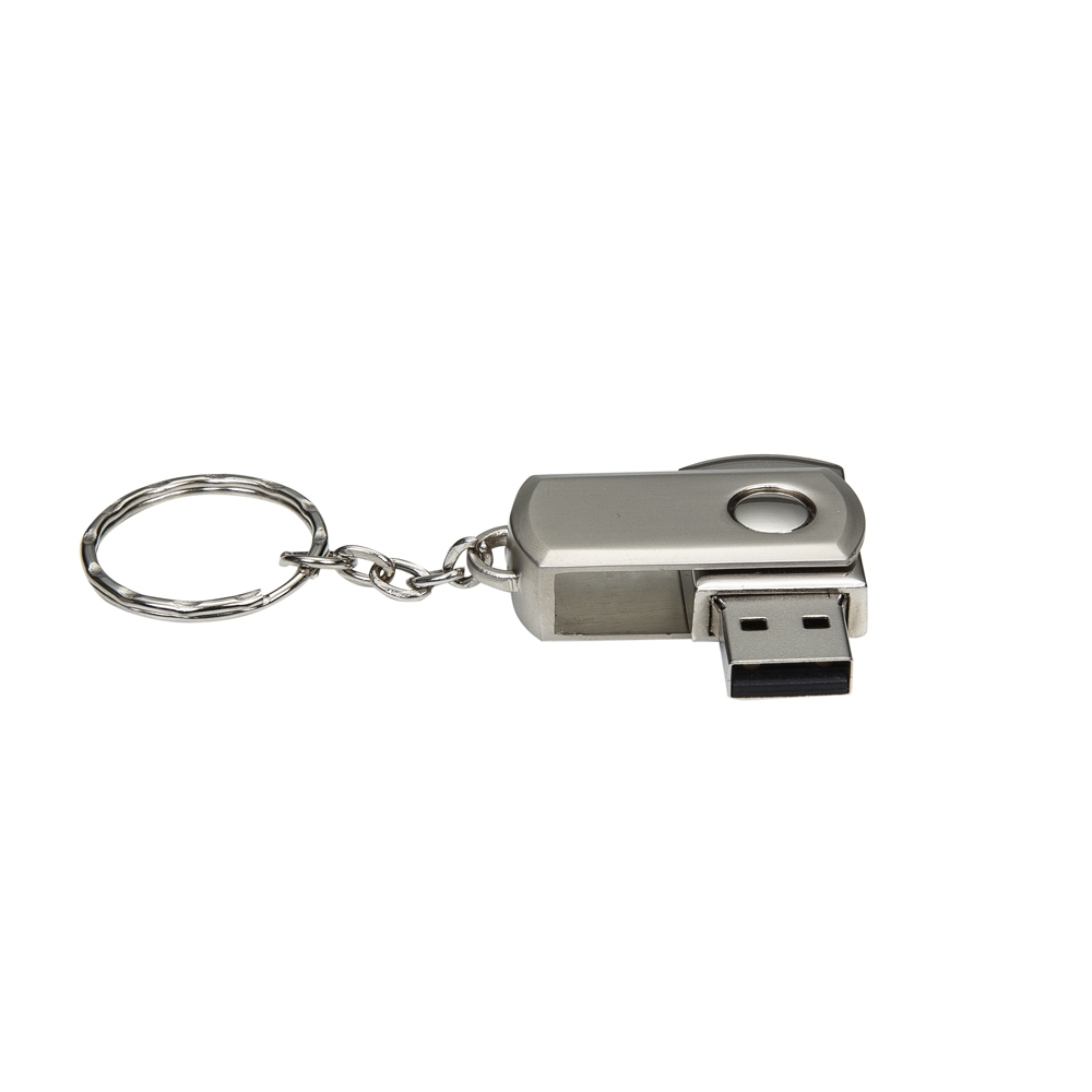 Mini Pen Drive Giratório 4GB em Metal Personalizado com Chaveiro