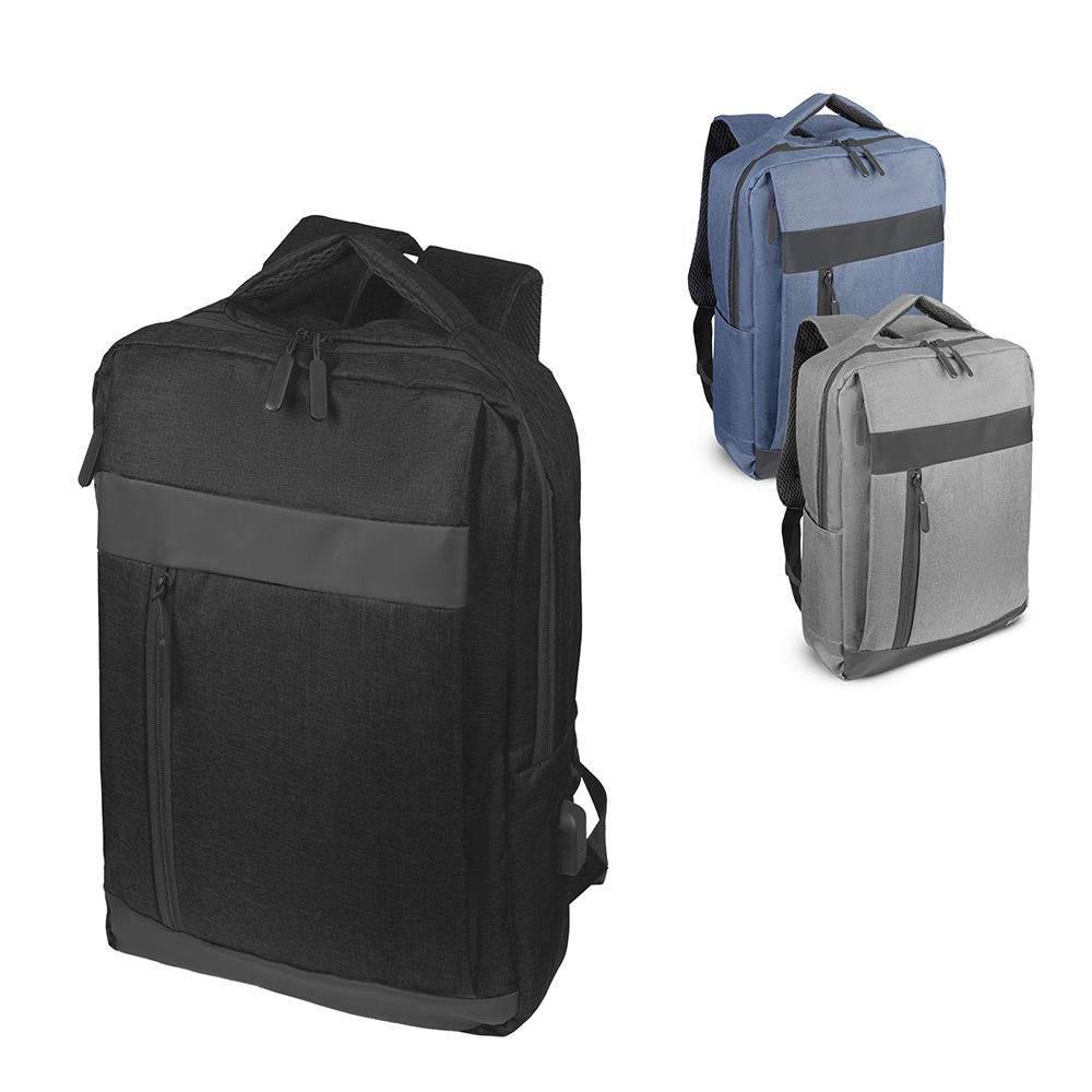 Mochila para Notebook 15,6” com USB e Bolsos Frontais